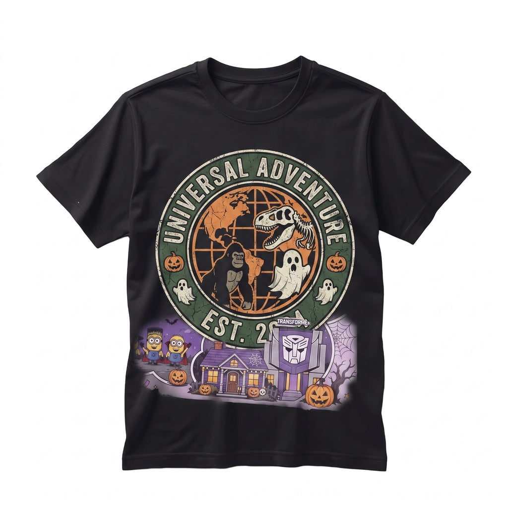 Retro Magical Theme Park Family Vacation 2026 Gift, Vintage Movie Studio Halloween Adventure Graphic Unisex TShirt