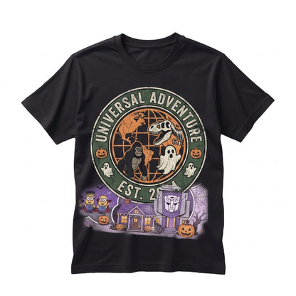 Retro Magical Theme Park Family Vacation 2026 Gift, Vintage Movie Studio Halloween Adventure Graphic Unisex TShirt