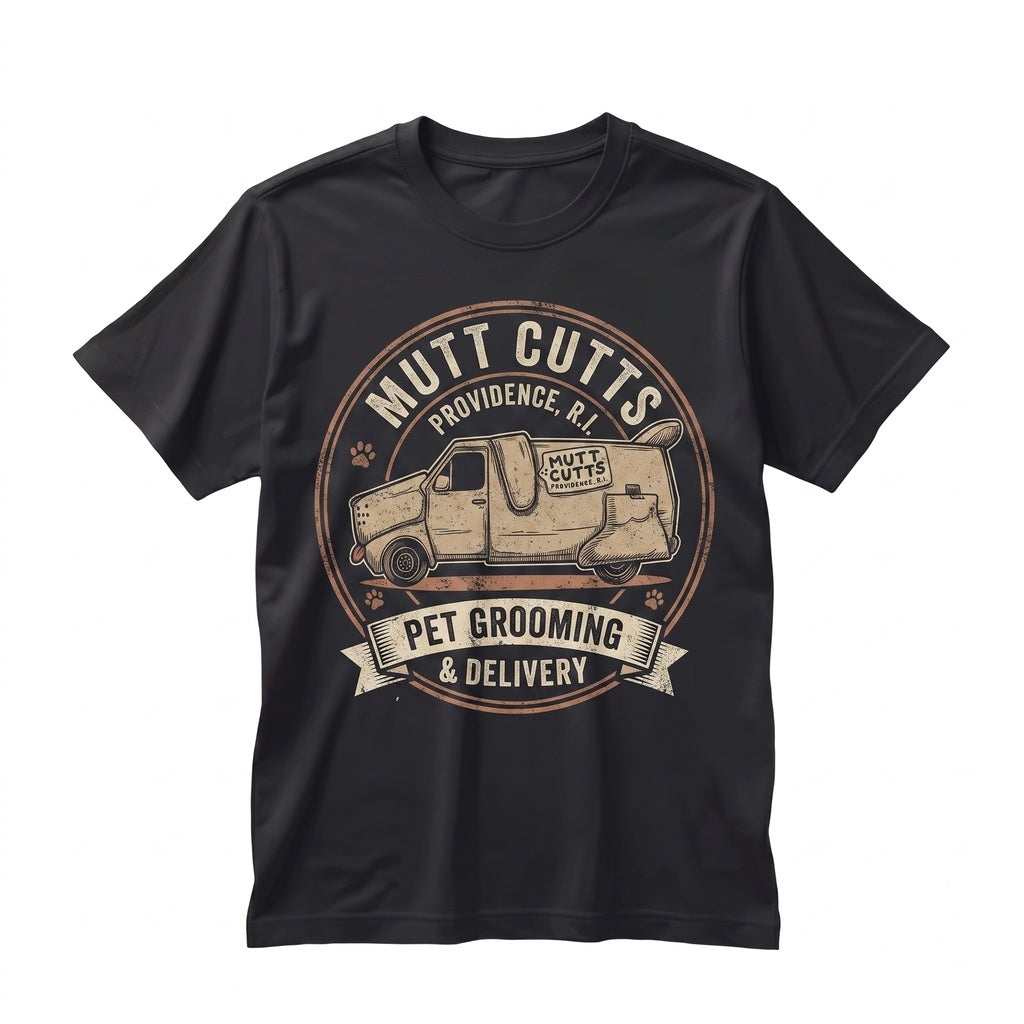 Mutt Cutts Dog Grooming Van Retro 90s Comedy Movie Graphic Unisex TShirt