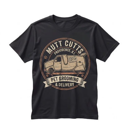 Mutt Cutts Dog Grooming Van Retro 90s Comedy Movie Graphic Unisex TShirt