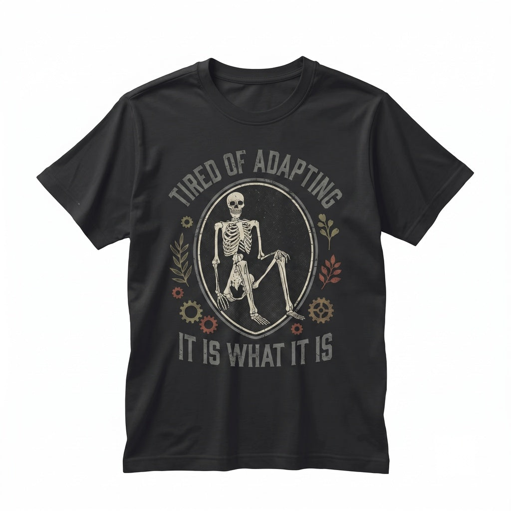It Is What It Is Sarcastic Skeleton Skull Meme Funny Vintage Graphic Cotton Unisex TShirt