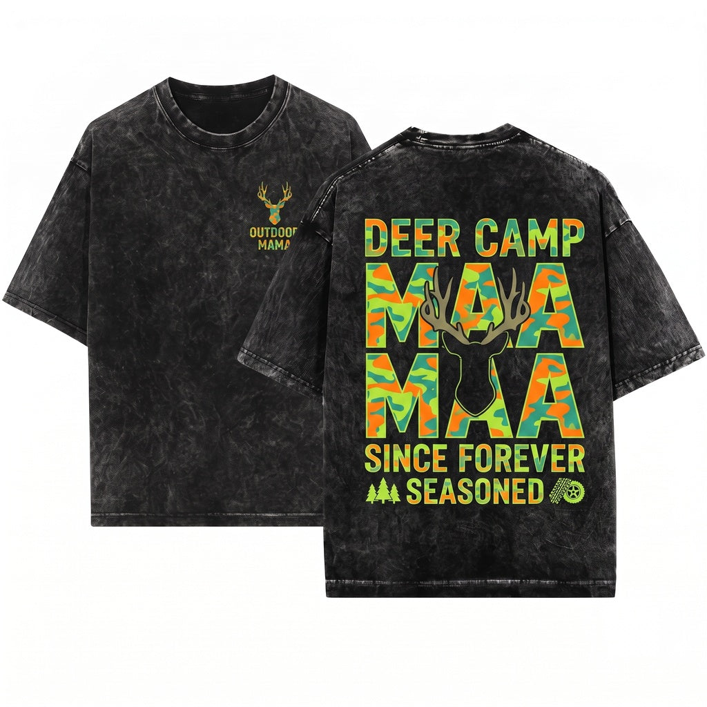 Mama Camo Deer Hunting Retro Mom Gift Unisex Wash T-Shirt