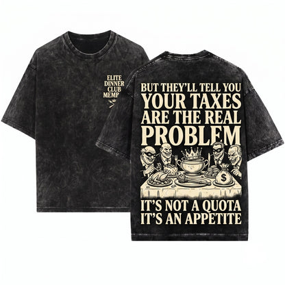 God Forbid I Commit a Little Tax Fraud Funny Satirical Graphic Unisex Wash T-Shirt