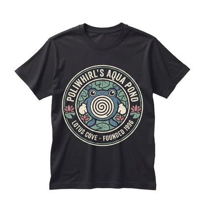 Poliwag Stained Glass Cute Water Tadpole Suncatcher Window Hanging Lily Pad Pond Gamer Room Housewarming Fan Unisex TShirt