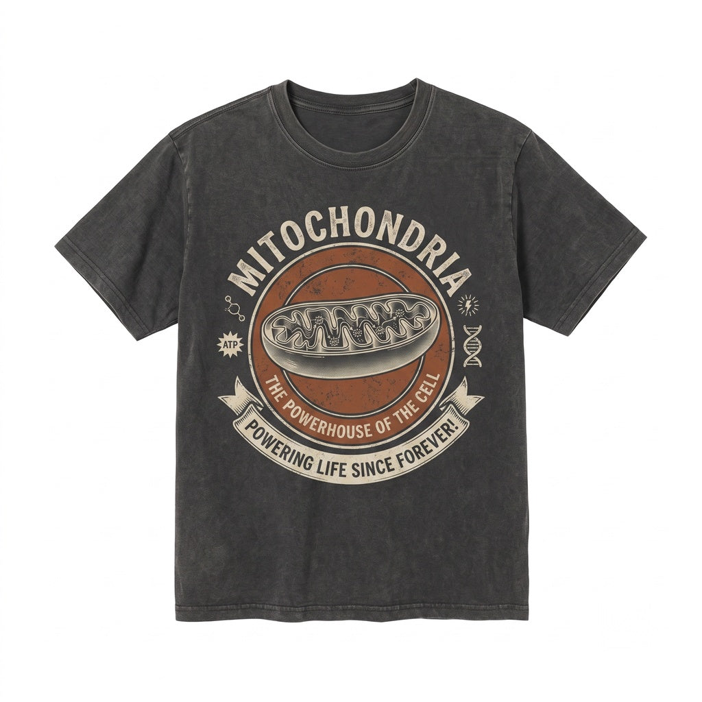 Vintage Mitochondria Science Biology Graphic 90s Academic Cell Diagram Geek Lab Humor STEM Unisex TShirt