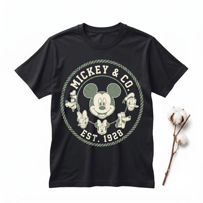 Vintage 1928 Mouse & Friends Retro Theme Park Vacation Graphic Unisex TShirt