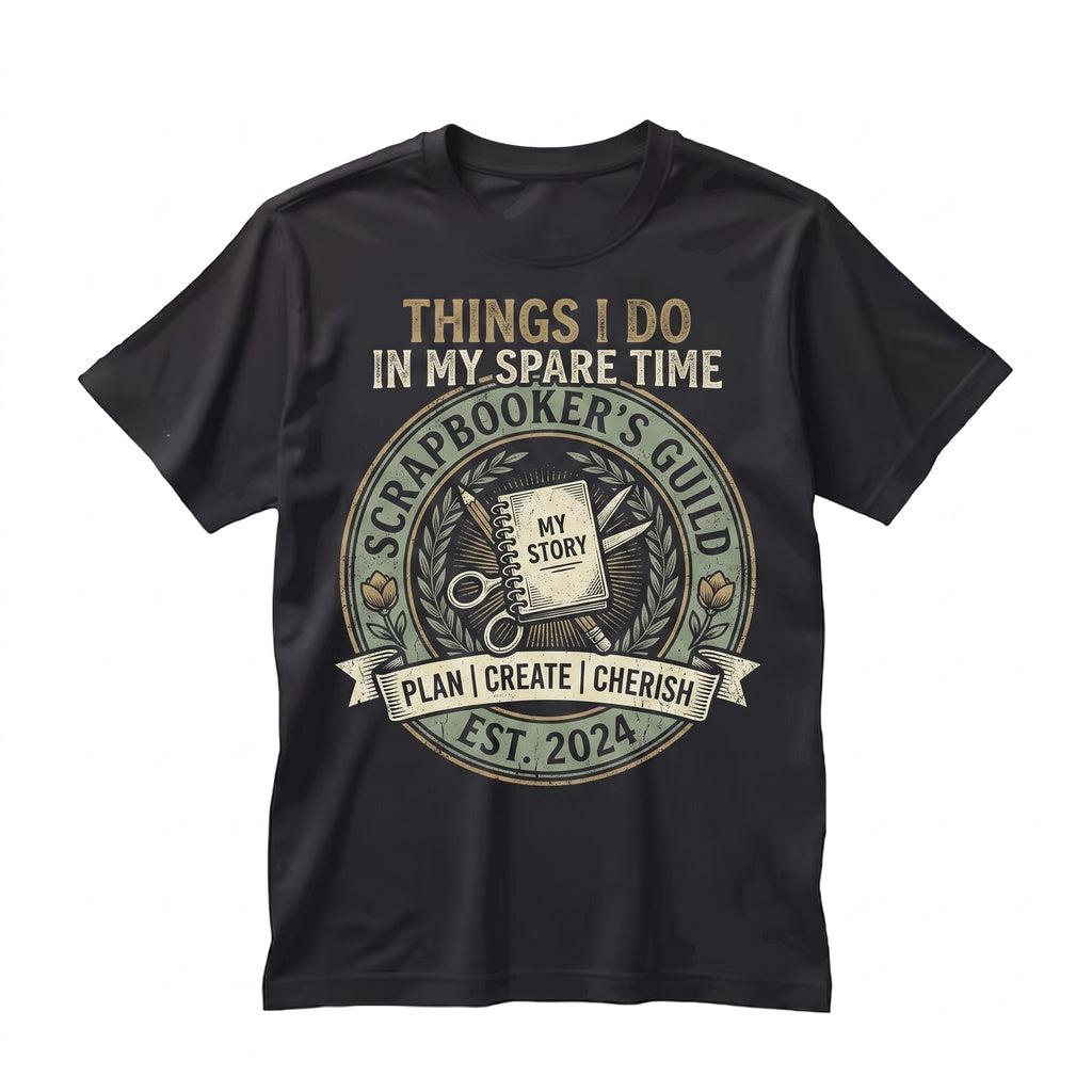 Things I Do In My Spare Time Scrapbooking Memory Keeper Cozy Crafter Journaling Graphic Gift Unisex TShirt