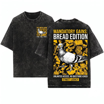 Drowning In Bread Pigeon Funny Vintage Japanese Unisex Wash T-Shirt