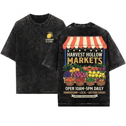Italian Summer Farmers Market Fruit Graphic Vacation Womens Travel Il Mercato Unisex Wash T-Shirt