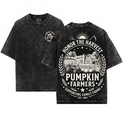 Support Your Local Pumpkin Farmers Vintage Halloween Fall Unisex Wash T-Shirt