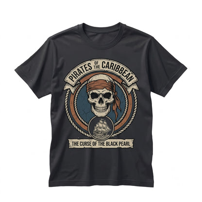 Vintage Retro Swashbuckler Captain Curse of the Black Pearl Yo Ho A Pirate Life For Me Graphic Top Unisex TShirt