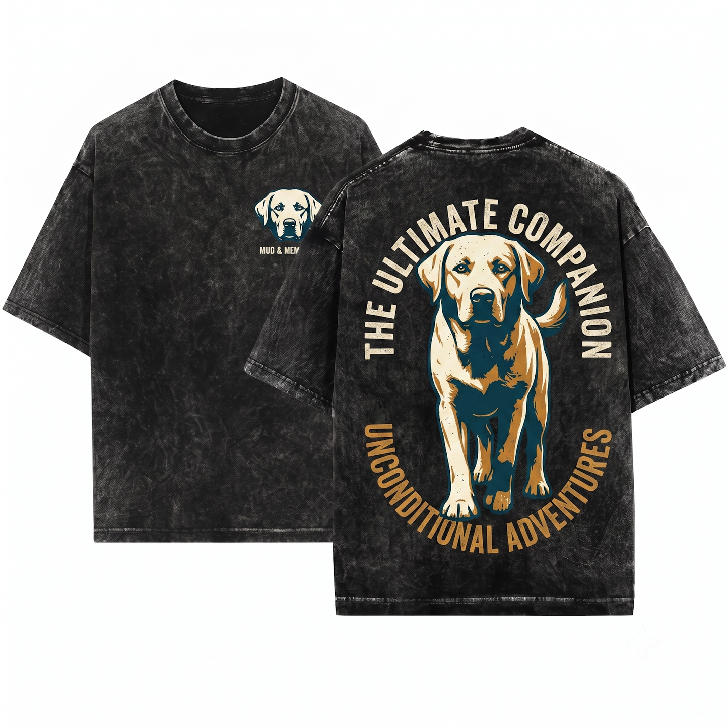 Minimalist Labrador Retriever Silhouette Shirt Cute Lab Dog Mom Dad Outline Gift Unisex Heavyweight Garment-Dyed T-Shirt