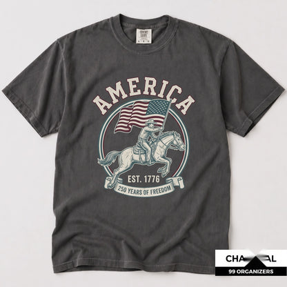 America 250th Anniversary Patriotic Cowboy Rodeo American Flag Independence Day 4th of July Freedom 1776-2026 Unisex TShirt