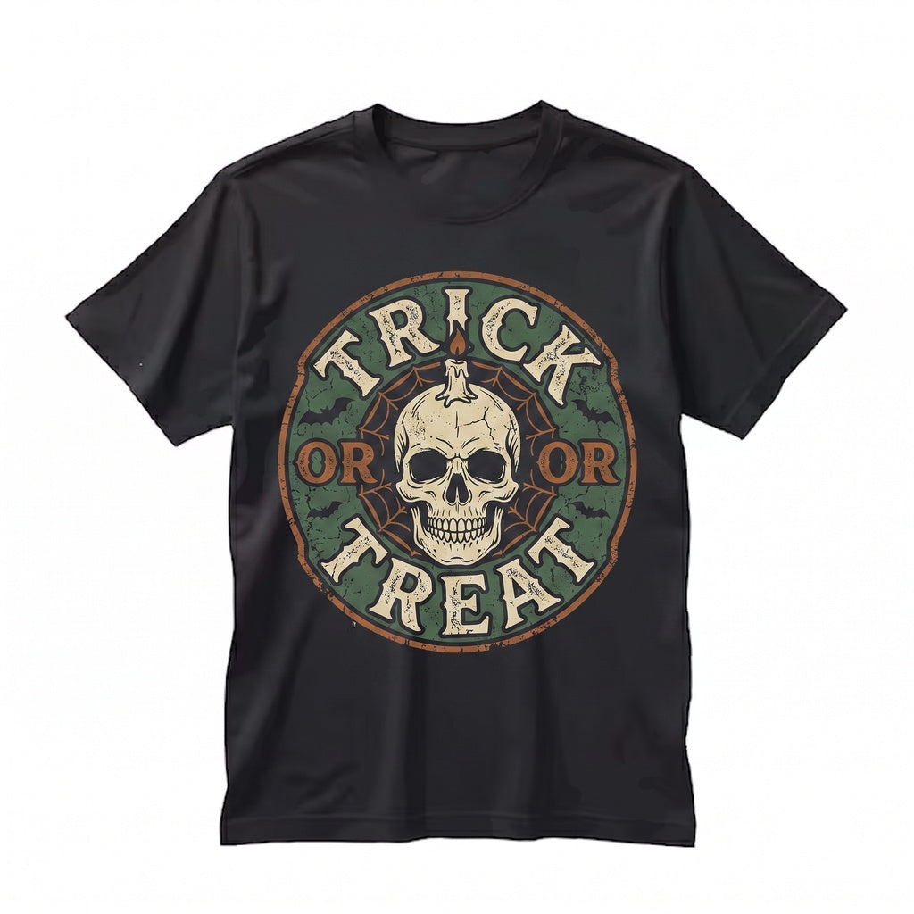 Y2K Halloween Melting Trick Or Treat Graphic Skull Web Candy Spooky Party Gift Unisex TShirt