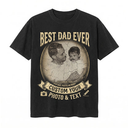 Personalized Photo Dad Christmas Gift, Custom Grandpa Picture Holiday Unisex TShirt