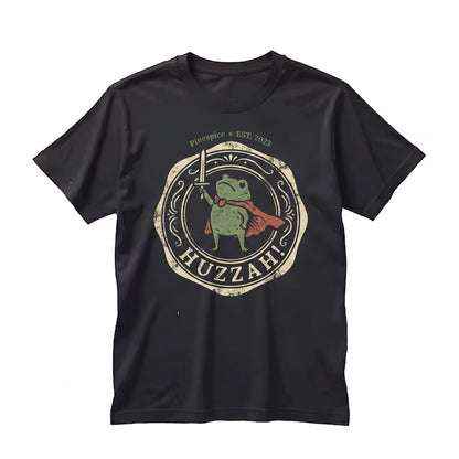 Huzzah Frog Sweatshirt Embroidered Funny RPG Pullover Renaissance Faire Medieval Fantasy Gamer Gift Unisex TShirt
