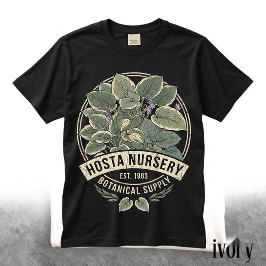 Vintage Hosta Garden Graphic Botanical Butterfly Cottagecore Nature Gift Unisex TShirt