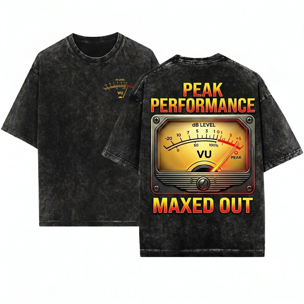 Retro Classic Vintage VU Meter Decibel dB Sound Music Audio Gift Unisex Wash T-Shirt