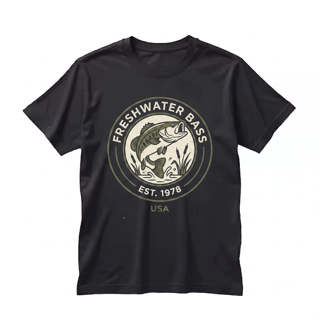 Vintage Largemouth Smallmouth Bass Fishing River Angler Outdoors Graphic Gift Unisex TShirt