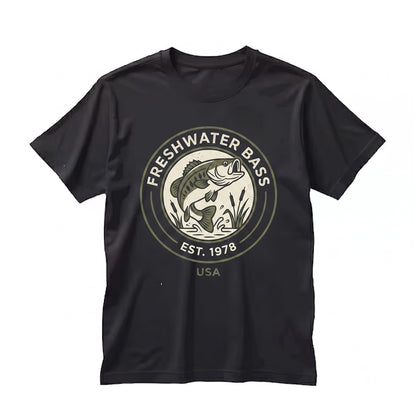 Vintage Largemouth Smallmouth Bass Fishing River Angler Outdoors Graphic Gift Unisex TShirt