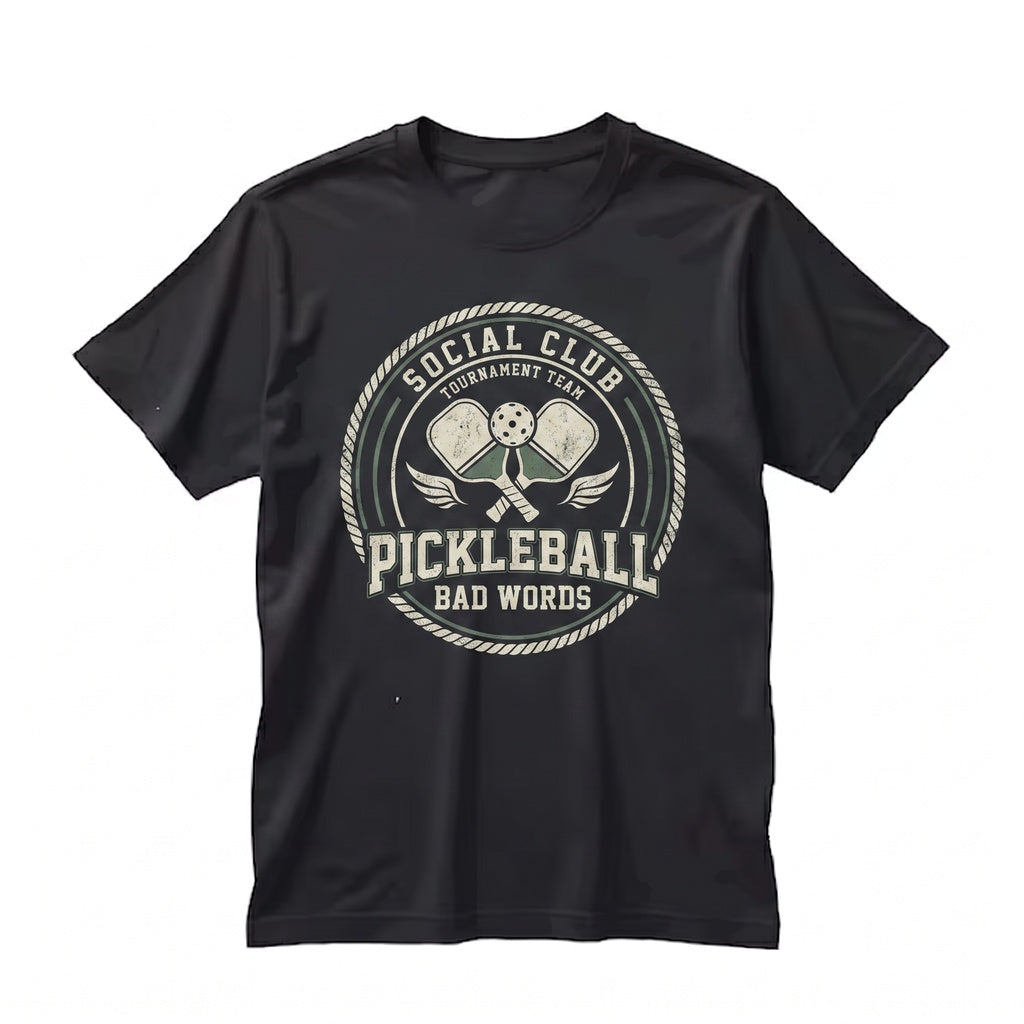 Funny Pickleball Game Day Bad Words Racquetball Player Sport Lover Graphic Unisex TShirt