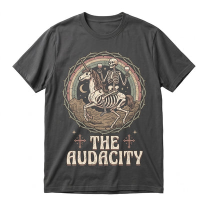 The Audacity Tarot Card Skeleton Witchy Mystical Graphic Boho Grunge Aesthetic Gift Unisex TShirt