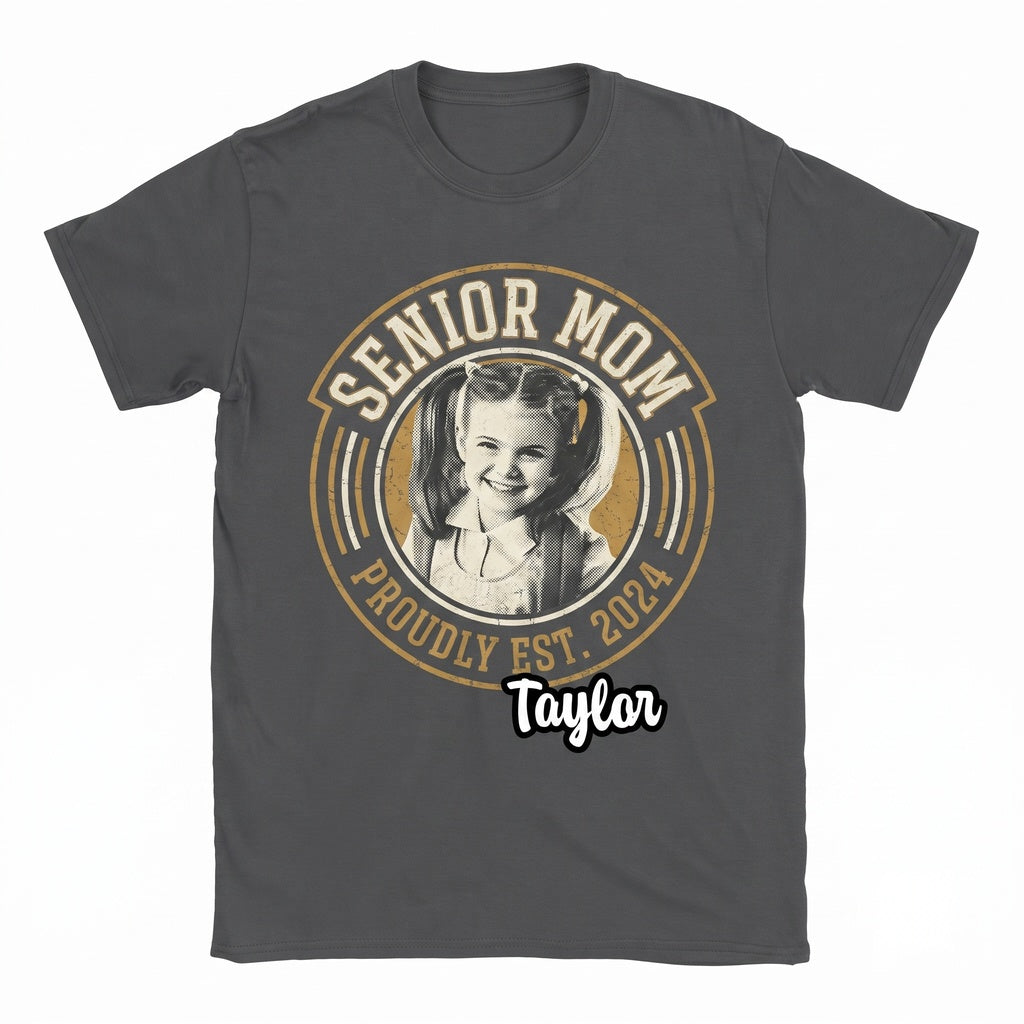 Custom Picture Class of 2027 Graduate Mom Dad Apparel Proud Family Present Unisex TShirt
