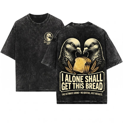 I Alone Pigeon Graphic Men Women Cotton Apparel Unisex Wash T-Shirt