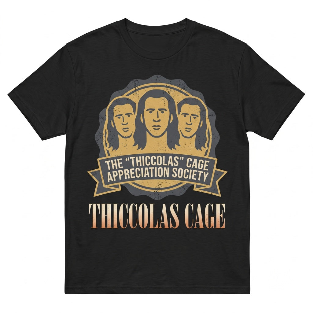 Thiccolas Cage Thicc Meme Pop Culture Comedy Graphic Apparel Unisex TShirt