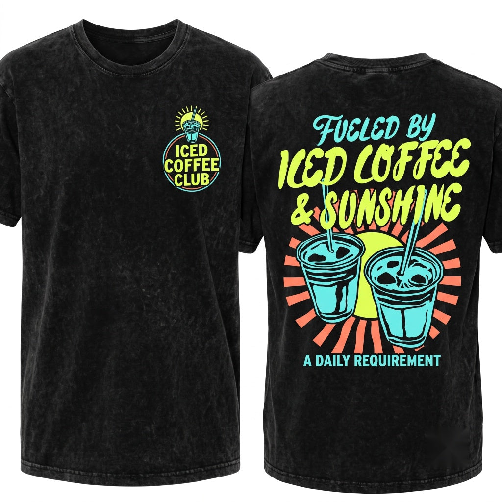 Iced Coffee Sunshine Summer Vibes Club Lover Gift Unisex Wash T-Shirt