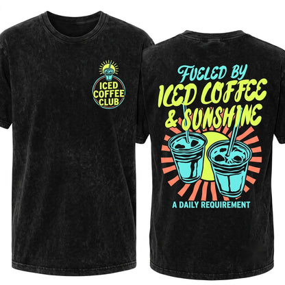 Iced Coffee Sunshine Summer Vibes Club Lover Gift Unisex Wash T-Shirt