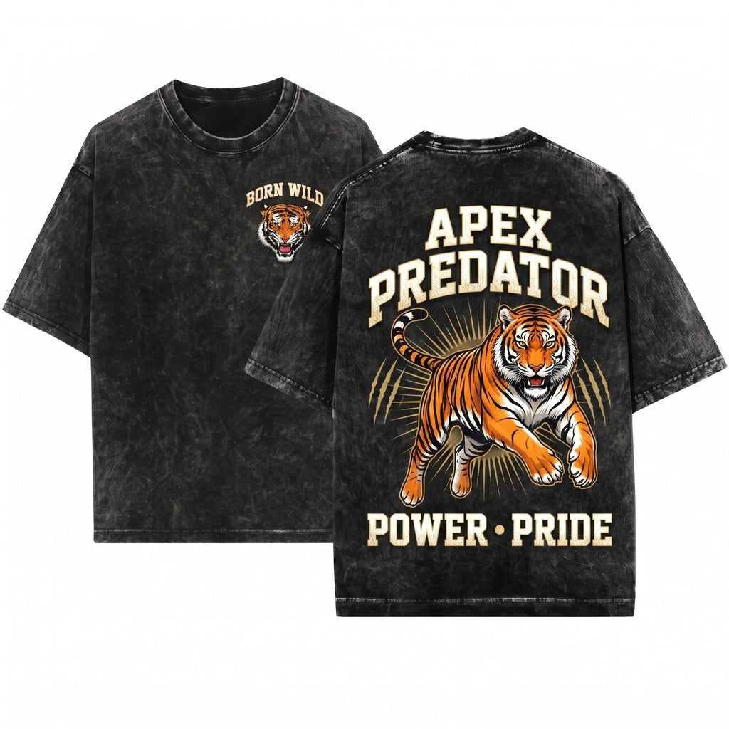 Tiger Pride Game Day Football Crew Neck Unisex Wash T-Shirt