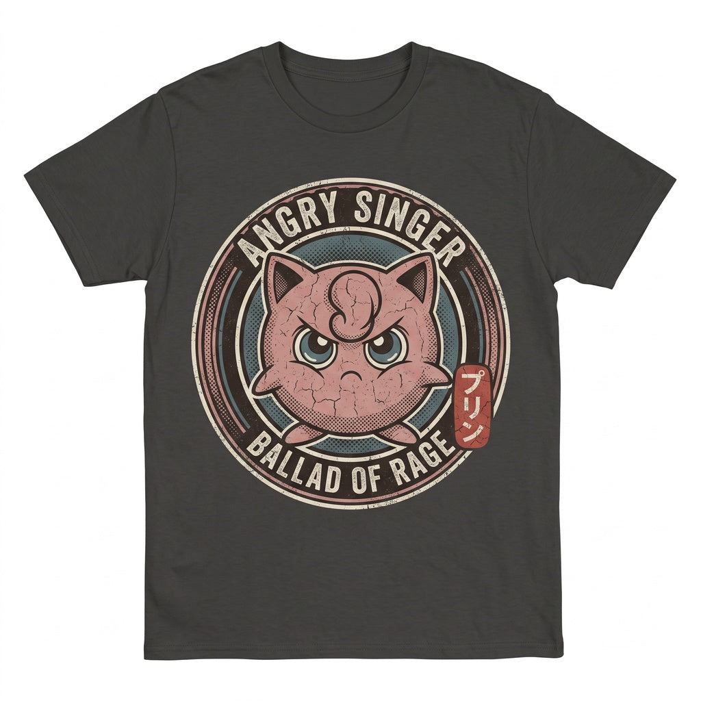 Vintage Mineral Wash Cute Singing Pink Monster Graphic Anime Gamer Gift Oversized Unisex TShirt