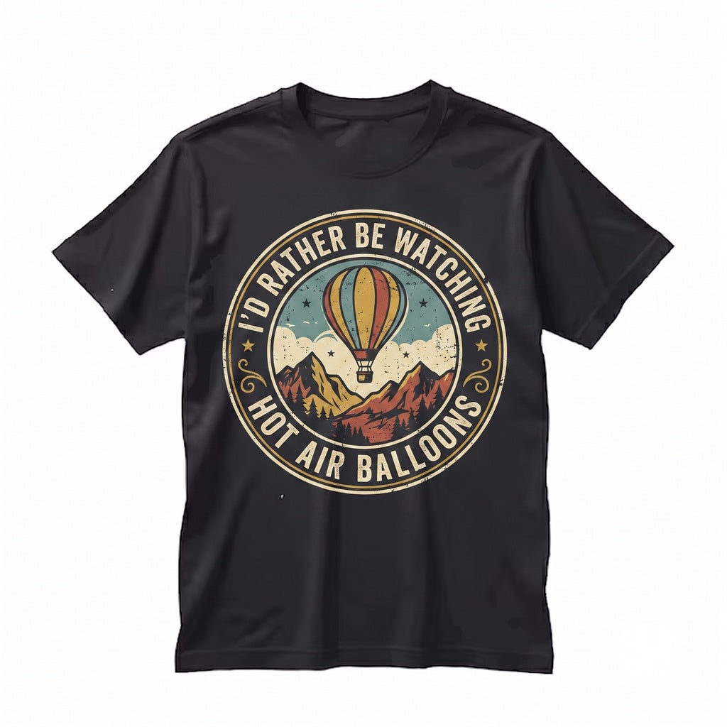 Hot Air Balloon Vintage Adventure Travel Scenic Graphic Cotton Unisex TShirt