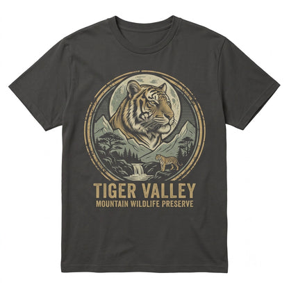 Y2K Tiger Mountain Graphic Powerful Big Cat Wild Sunset Adventure Wildlife Gift Unisex TShirt