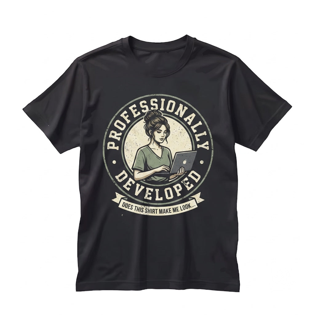 Does This Make Me Look Professionally Developed Funny Office Coworker Gift Corporate Humor Work Unisex TShirt