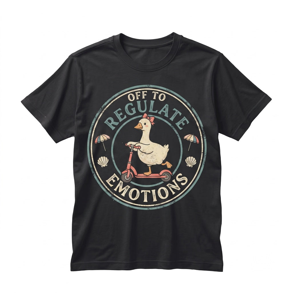 Off To Regulate Emotions Summer Goose Therapist Gift Mental Health Positivity Vibes Graphic Unisex TShirt