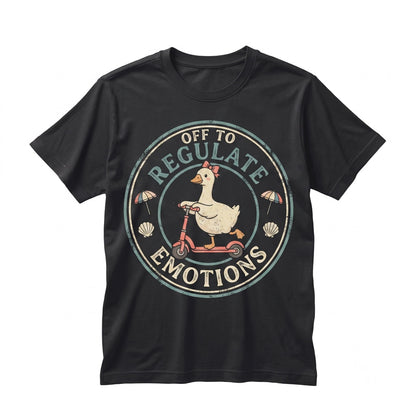Off To Regulate Emotions Summer Goose Therapist Gift Mental Health Positivity Vibes Graphic Unisex TShirt