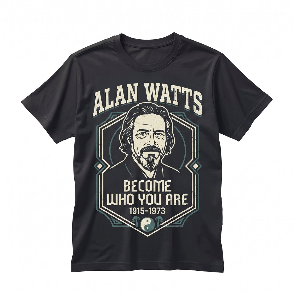 Alan Watts 90s Vintage Rap Style Sacred Geometry Graphic Mystical Cotton Unisex TShirt