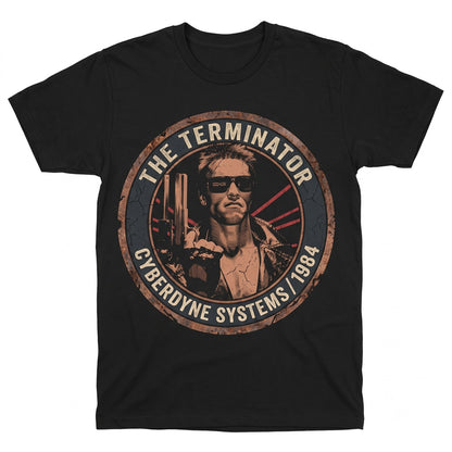Vintage Sci-Fi Cyborg Assassin Cybernetic Robot Skull Graphic Cotton Crewneck Unisex TShirt