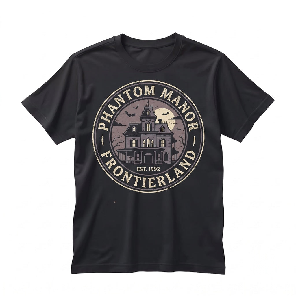 Vintage Phantom Manor Paris Theme Park Hitchhiking Ghosts Spooky Graphic Apparel Unisex TShirt