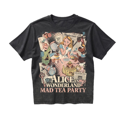 Oversized Retro Princess Graphic Apparel, Feline Character Family Matching Tops, Unisex TShirt