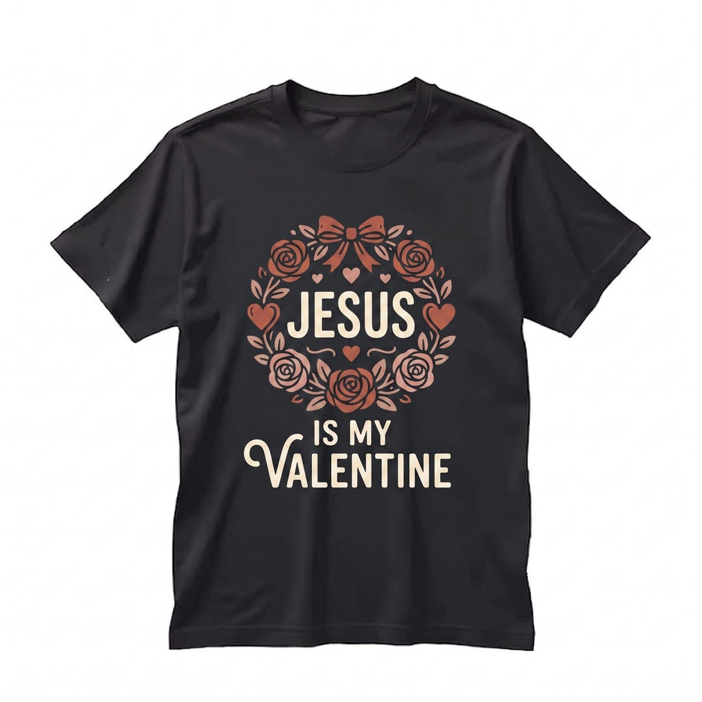 Jesus Is My Valentine Religious Christian Faith Holiday Graphic Apparel Unisex TShirt