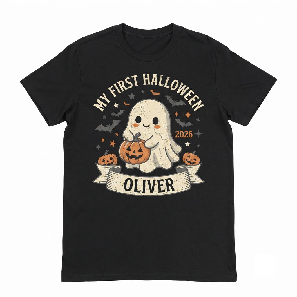 Ghost First Halloween Ornament 2026 Personalized Ceramic Keepsake Pumpkin Newborn Gift Decor Unisex TShirt