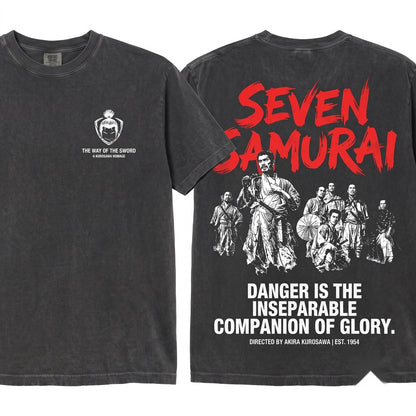 Vintage 1954 Seven Samurai Japanese Movie Graphic Unisex Wash T-Shirt
