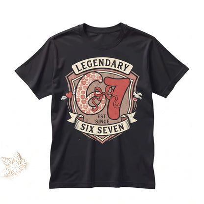 Coquette Valentine 67 Six Seven Preppy Bow Pink Red Checkered Cute Hearts Graphic Unisex TShirt