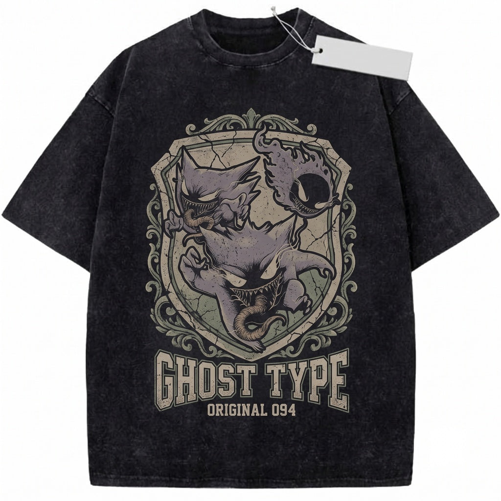 Vintage Wash Dark Ghost Evolution Graphic Anime Streetwear Gothic Apparel Unisex TShirt