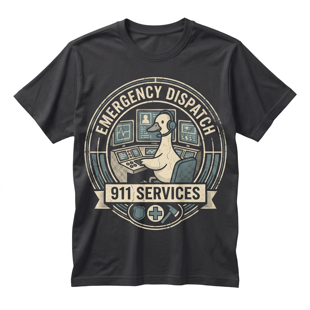 Silly Goose 911 Dispatcher Funny Emergency Call Operator Gift First Responder Mom Dad EMS Unisex TShirt