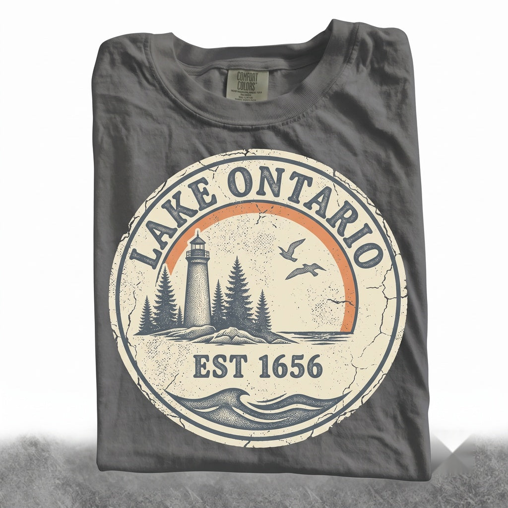 Vintage Great Lakes Ontario Canada Subtle Quiet Activism Travel Unisex TShirt