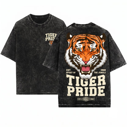 Tiger Pride Game Day Football Crew Neck Unisex Wash T-Shirt